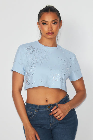 Lght Blue Sparkle Crop