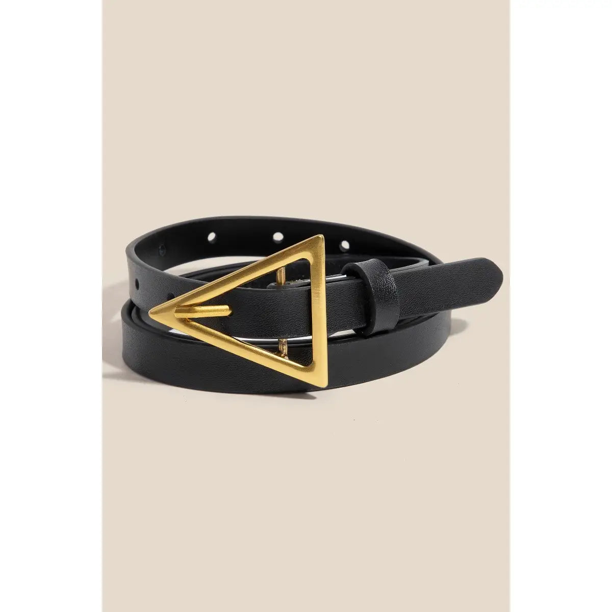 Gold Triangle Leather Belt