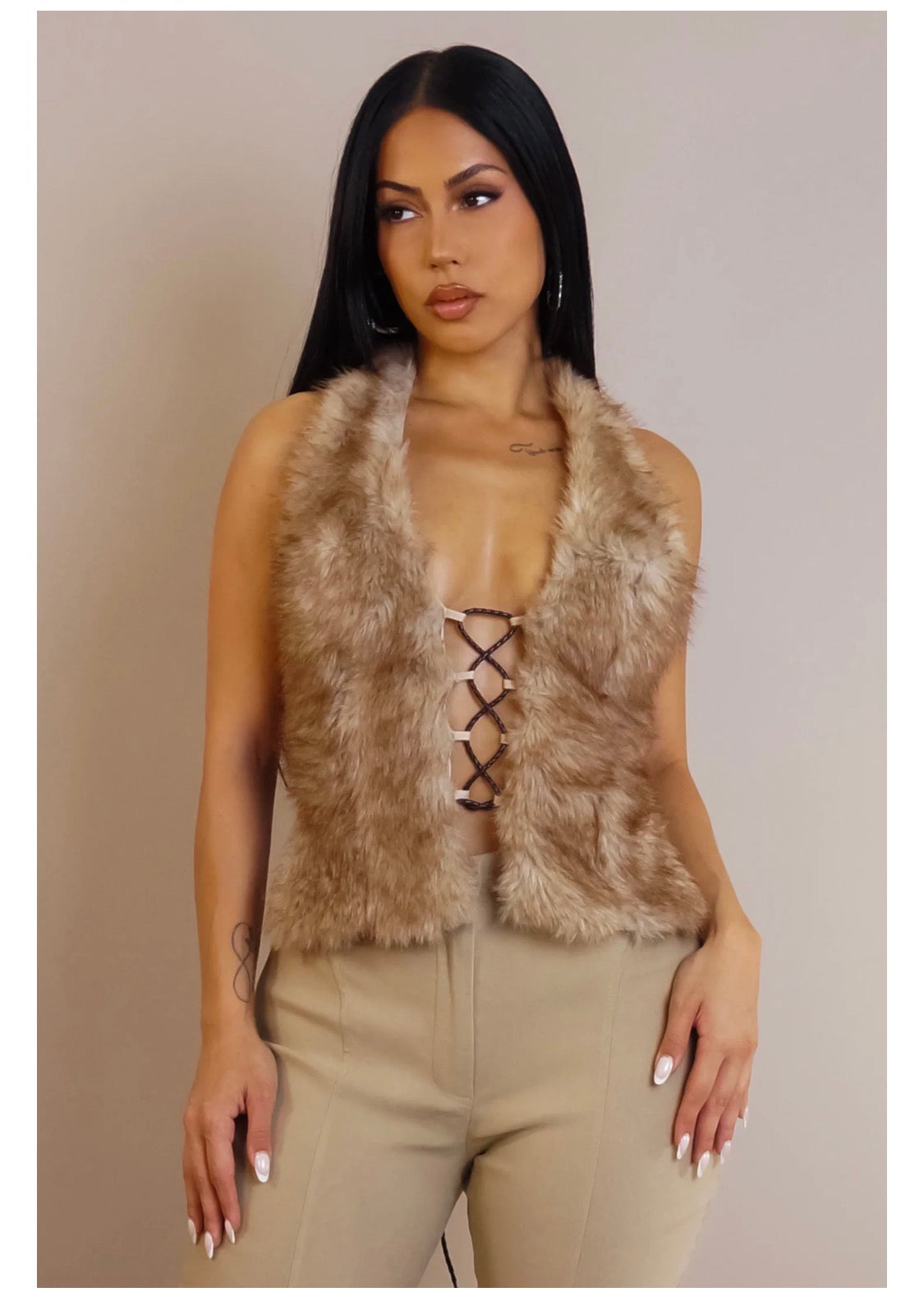 Fur Cropped Vest