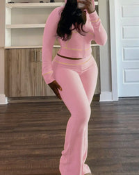 Waffle Hooded Pants Set