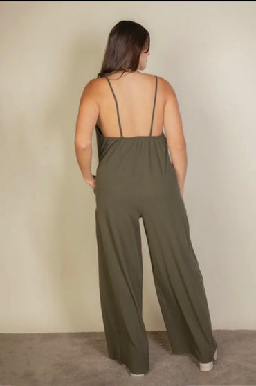 Plus Spaghetti Jumpsuit