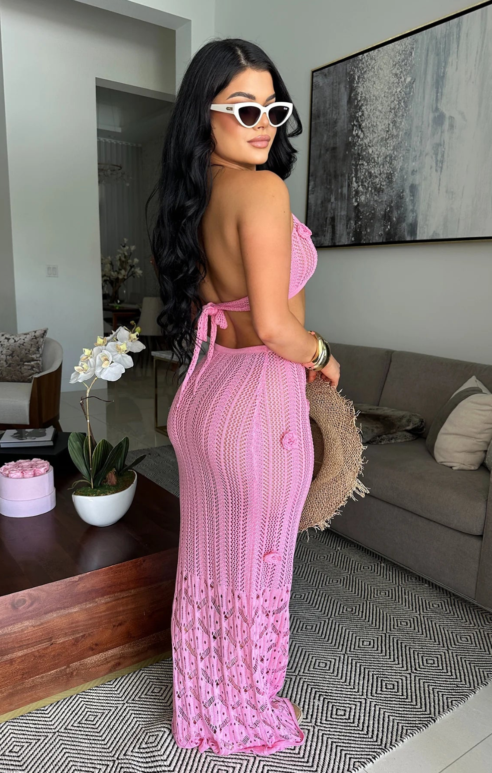 Pink Flower Two Piece