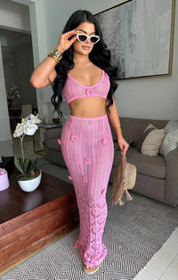 Pink Flower Two Piece