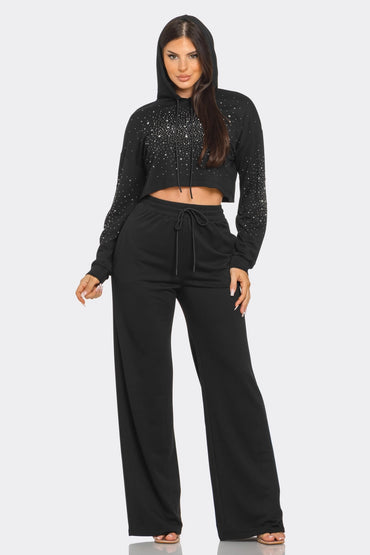 Grey Rhinestone Sweatsuit