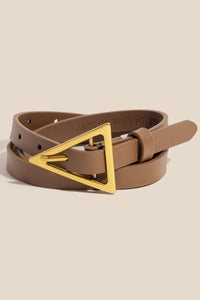 Gold Triangle Leather Belt