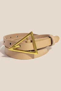 Gold Triangle Leather Belt